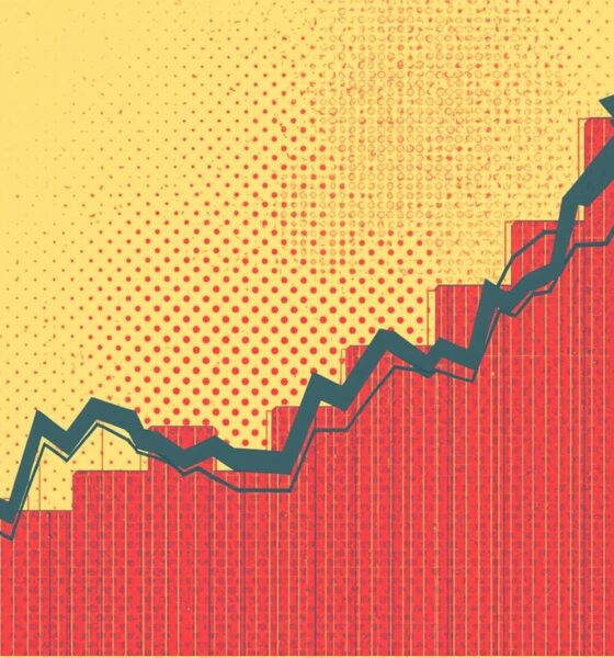 India life insurance growth chart with upward trend, professional finance news style